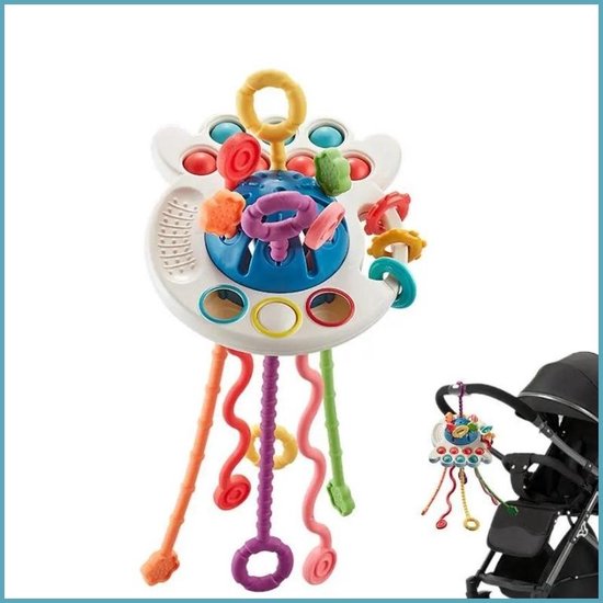 Sensorisch Baby Speelgoed – Octopus met Trekkoorden & Muziek
