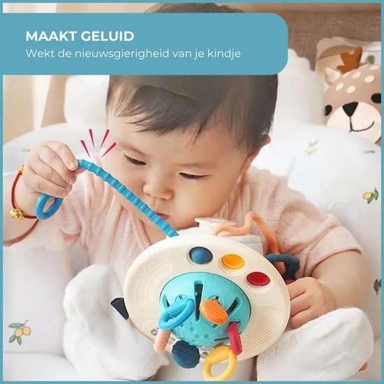 Sensorisch Baby Speelgoed – Octopus met Trekkoorden & Muziek