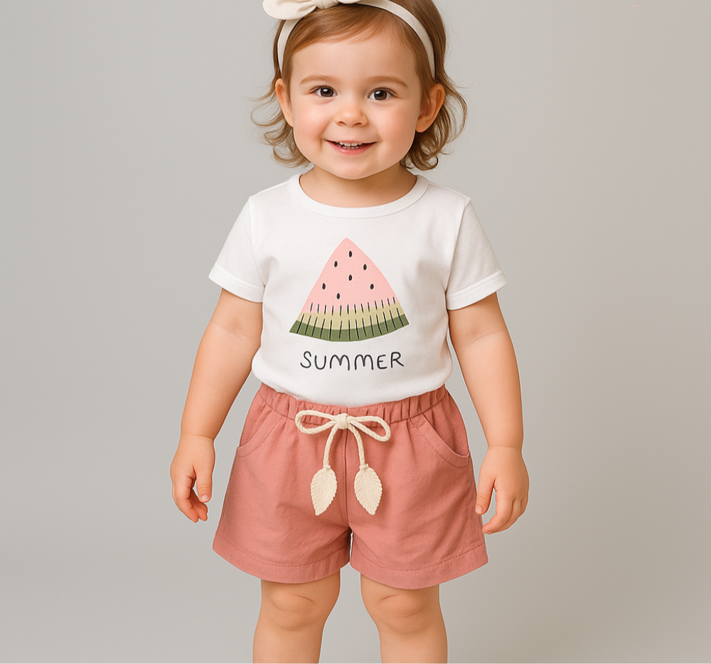 Zomerse Meisjes Outfit Set – Comfortabel Katoen | Luna & Fleur Kleding Maat 1-4 Jaar