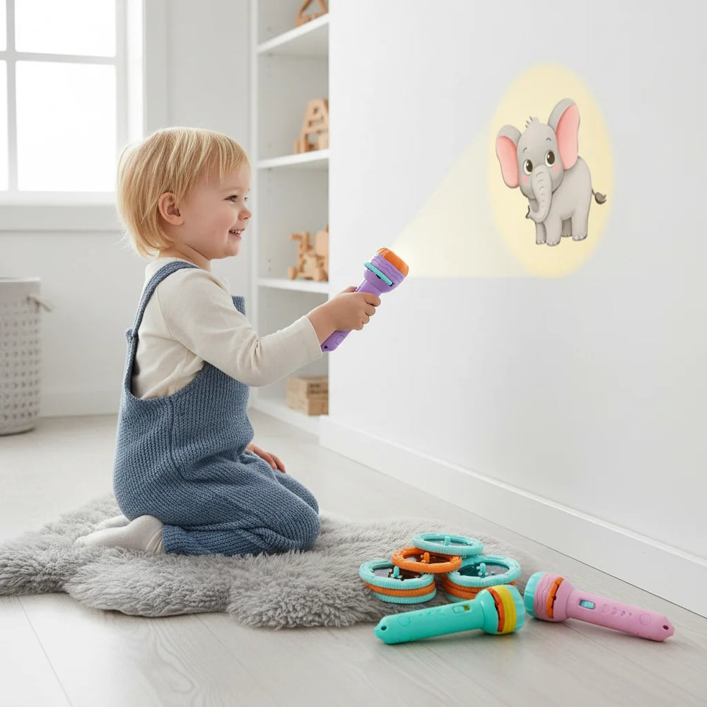 Story Torch Bedtijd Projector Zaklamp – 48 Kleurrijke Patronen voor Creatieve Kinderen