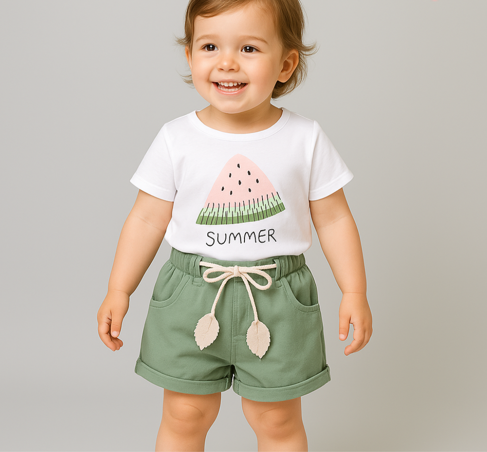 Zomerse Meisjes Outfit Set – Comfortabel Katoen | Luna & Fleur Kleding Maat 1-4 Jaar
