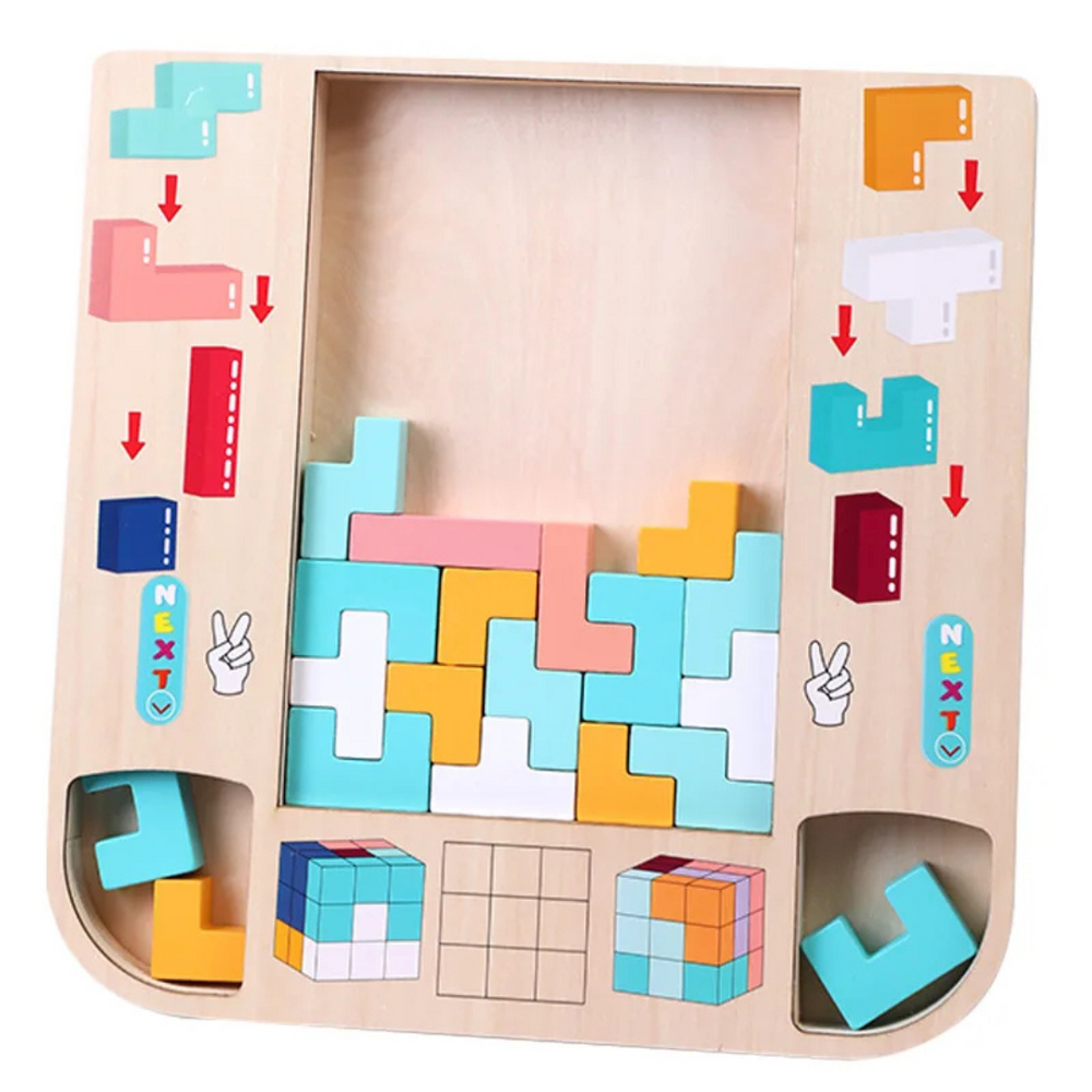 Houten Puzzelbord Kind – Blokken Puzzel & Denkspel (3+)