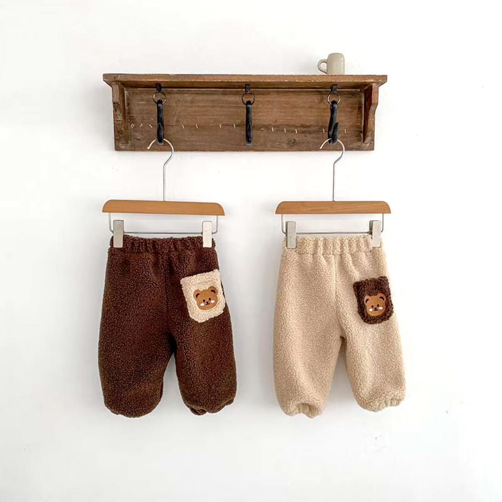 Bear Fleece Winter Babybroek – Warme en Comfortabele Pluche Broek voor Baby’s & Peuters