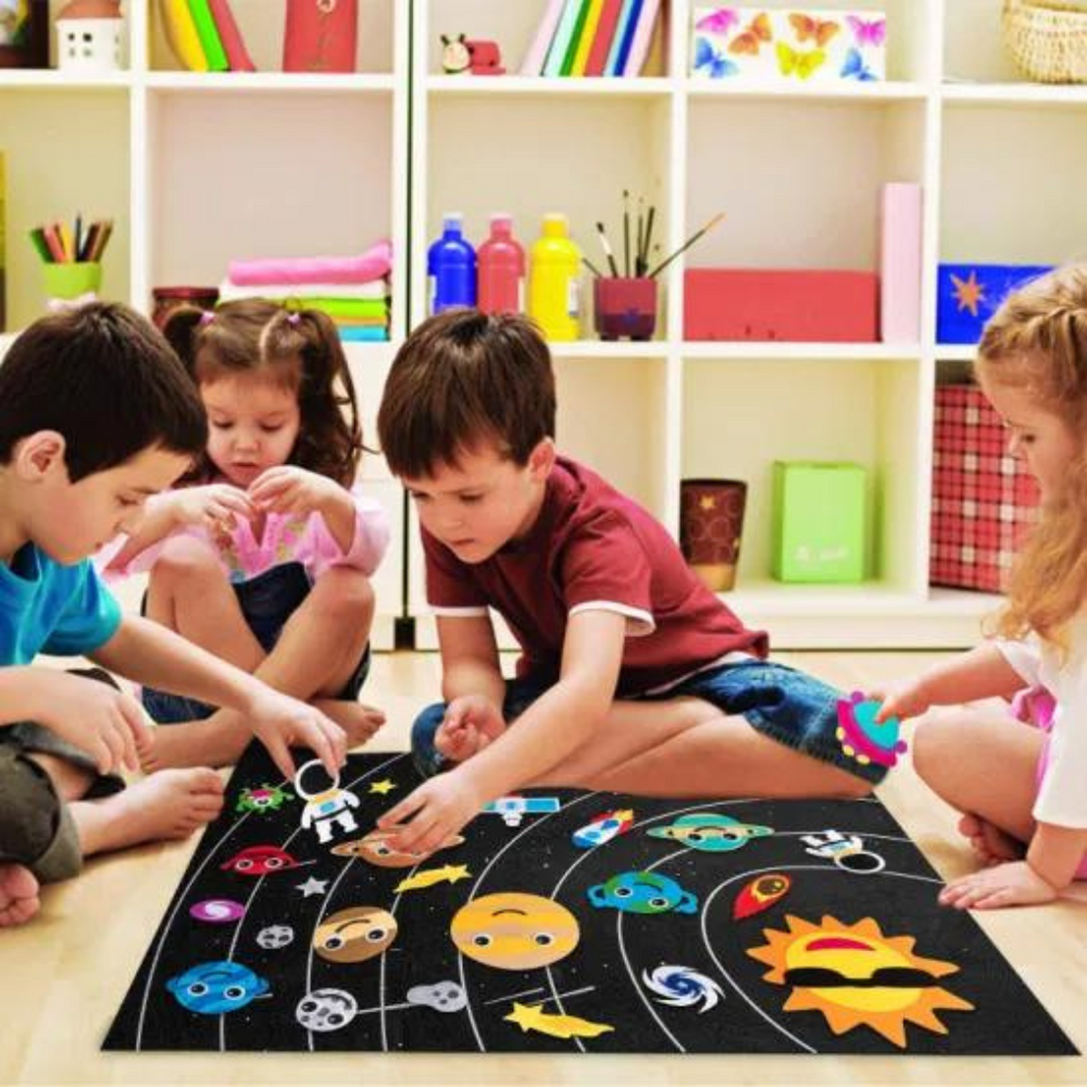 Educatief Vilt Ruimtebord voor Kinderen – Leerzaam DIY Heelal Speelgoed