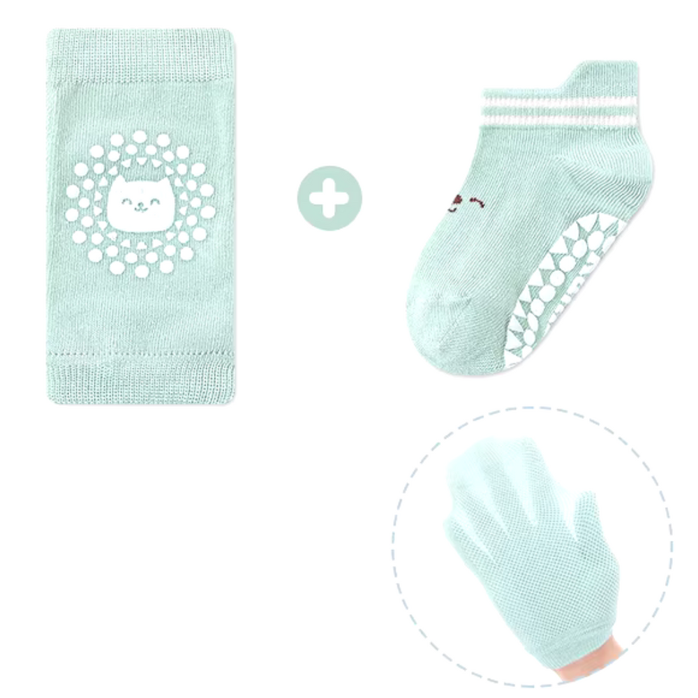 Zachte Baby Kniebeschermers – Set van 3 | Anti-Slip, Ademend & Comfortabel voor Kruipende Baby’s (0-2 Jaar)