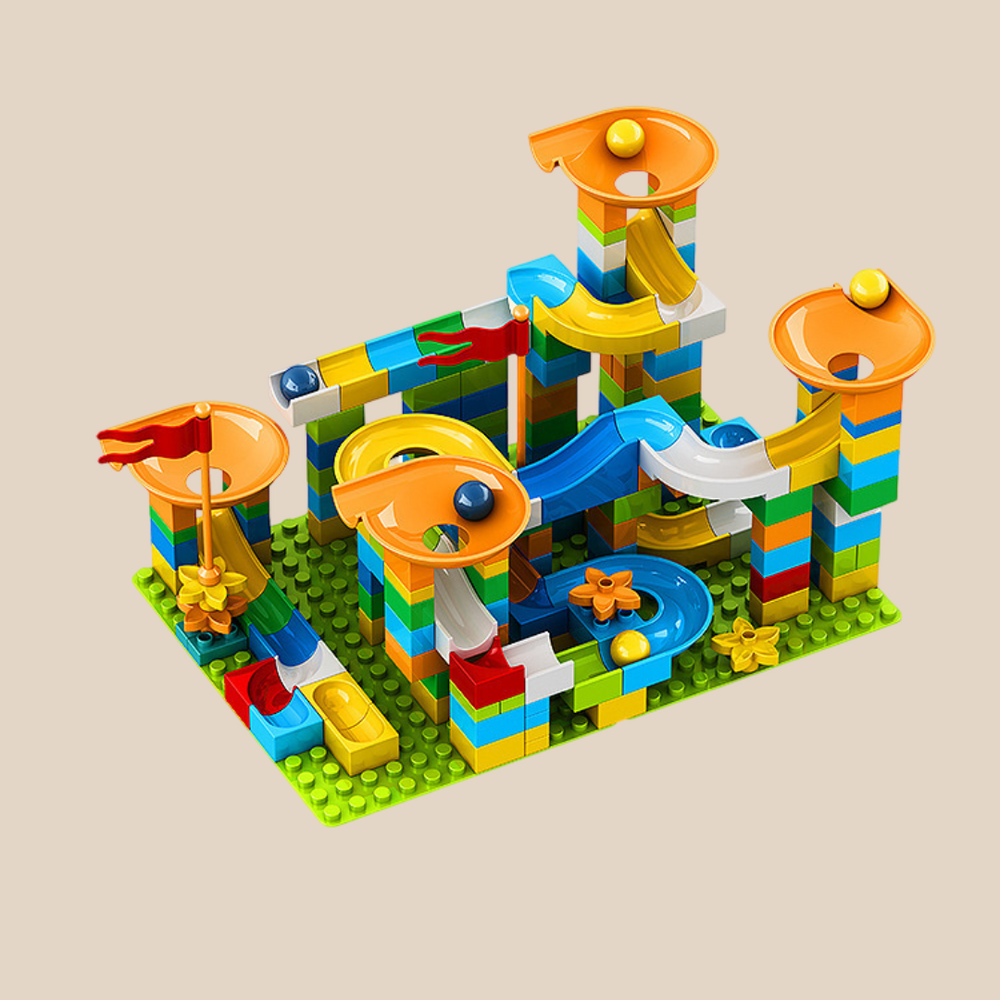 Knikkerbaan Bouwset – MarblePlay 172-delig, Kleurrijk, Educatief Speelgoed, Compatibel, 2+ Jaar