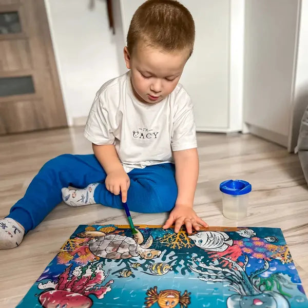 Montessori Waterpuzzel voor Kinderen – Herbruikbaar, Rommelvrij en Perfect voor Sensorisch Spel