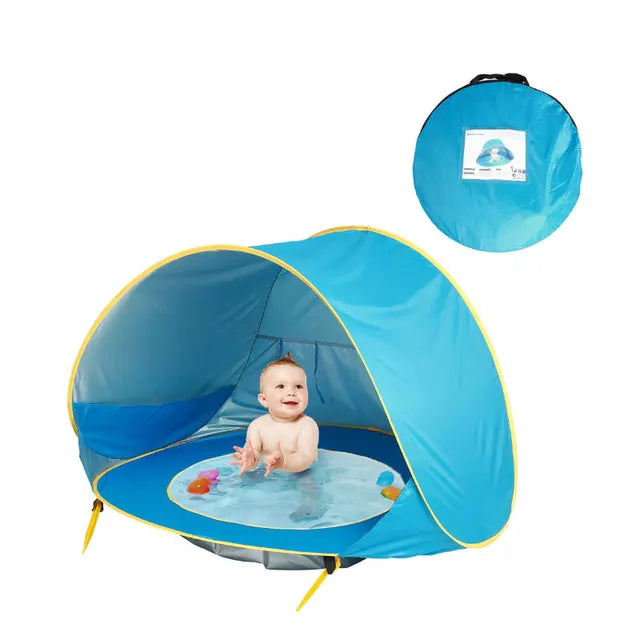 SunShade BabyTent™ - Draagbare Strandtent met Schaduwbad en UV-bescherming voor Baby's