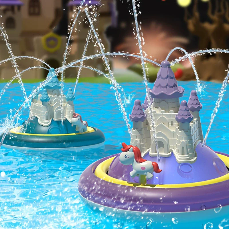 Drijvend Unicorn Kasteel Badspeelgoed – Magisch Waterspeelgoed met Licht