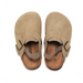 Kinderclogs sandalen met suède look en leren bovenwerk, elastische hielband, kurken zool en antislip profiel voor dageli
