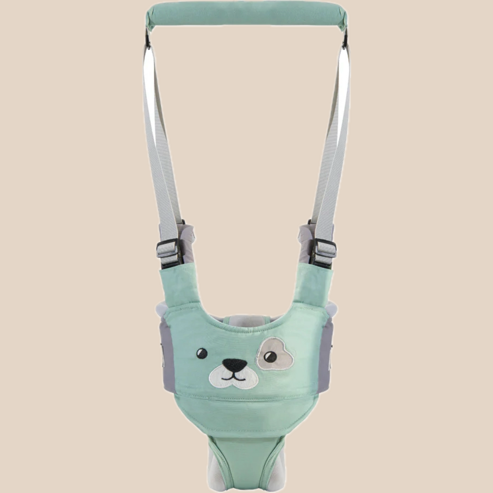 Ergonomische Loopsteun – Kigali Baby, Blauw/Bruin/Roze, Katoen, 9+ Maanden