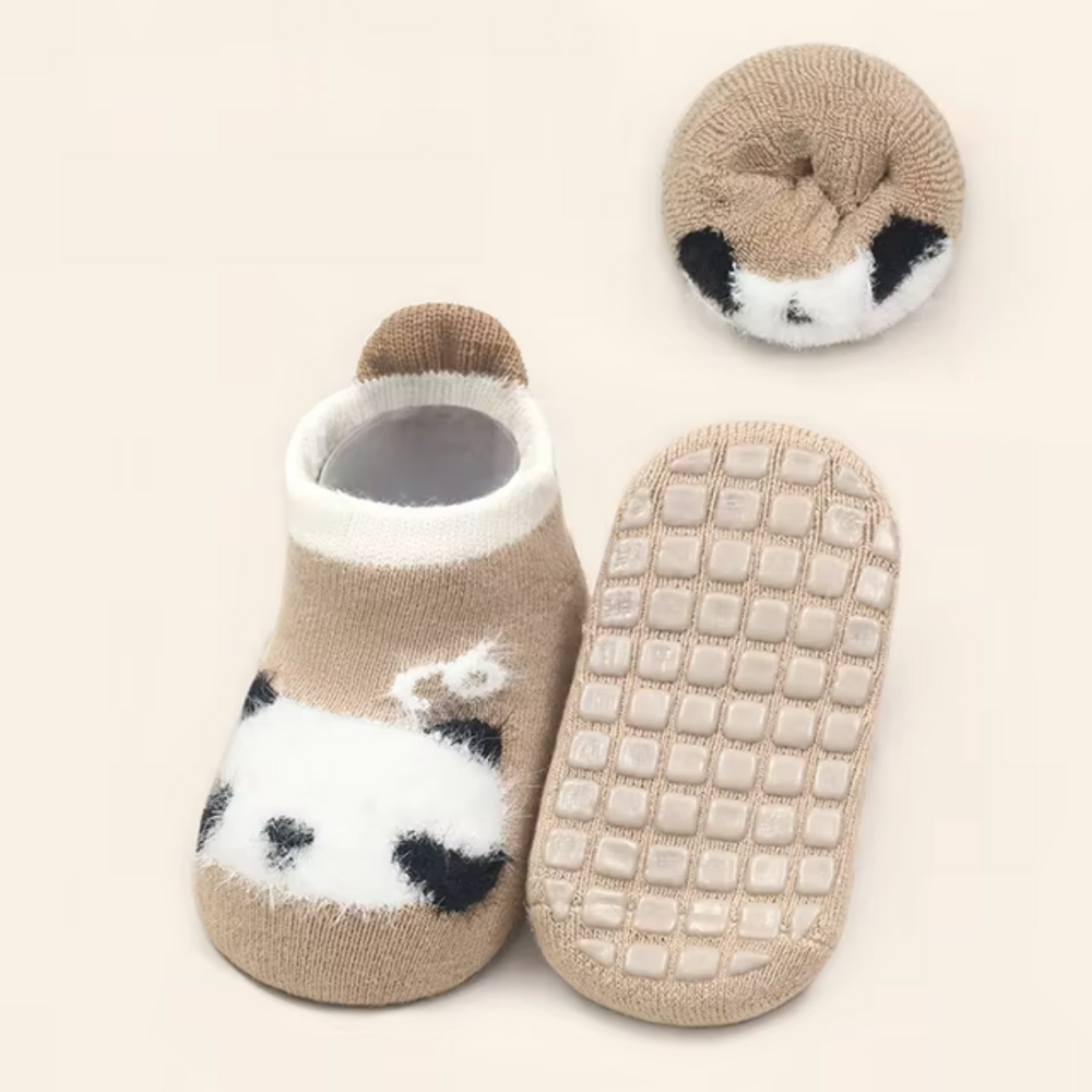 SnugSteps Baby & Peuter Anti-Slip Sokjes – Warme Cartoon Sokken voor Veilig Lopen en Spelen