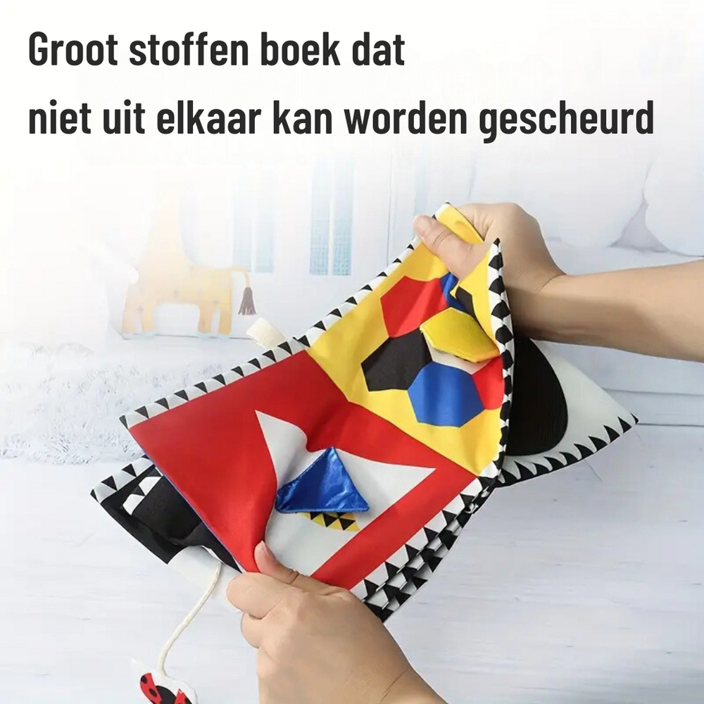 My First Visual Shapes & Color – Zintuiglijk stoffen Baby Boekje 0-3 Jaar