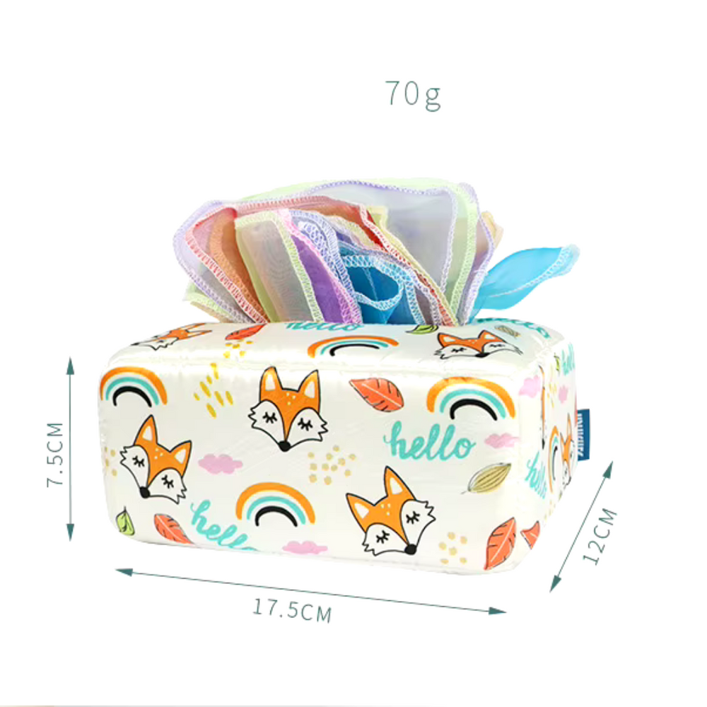Sensorische Tissuebox voor Baby’s – Montessori Speelgoed 0+ maanden
