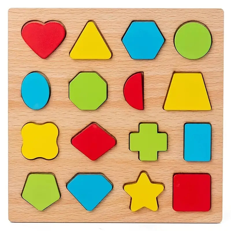 Houten Educatieve Puzzelset voor Peuters – Letters, Cijfers & Vormen – Leerzaam en Veilig Speelgoed voor Kinderen vanaf 3 Jaar