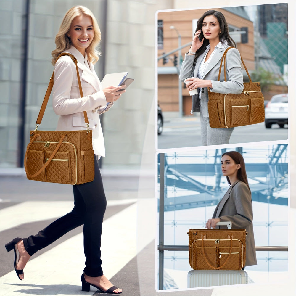 Laptoptas dames 15,6 inch gevoerd – crossbody, isolerend vak, trolleyband | werktas