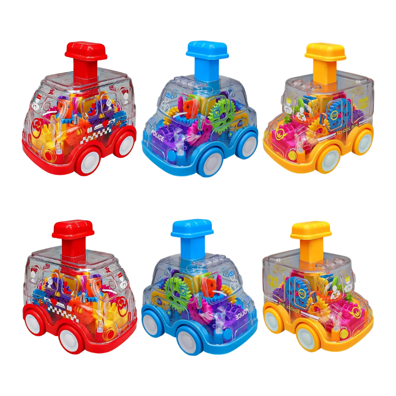 Educatieve Speelauto – Lichtgevende Tandwielen & Push-and-Go voor 1-3 Jaar