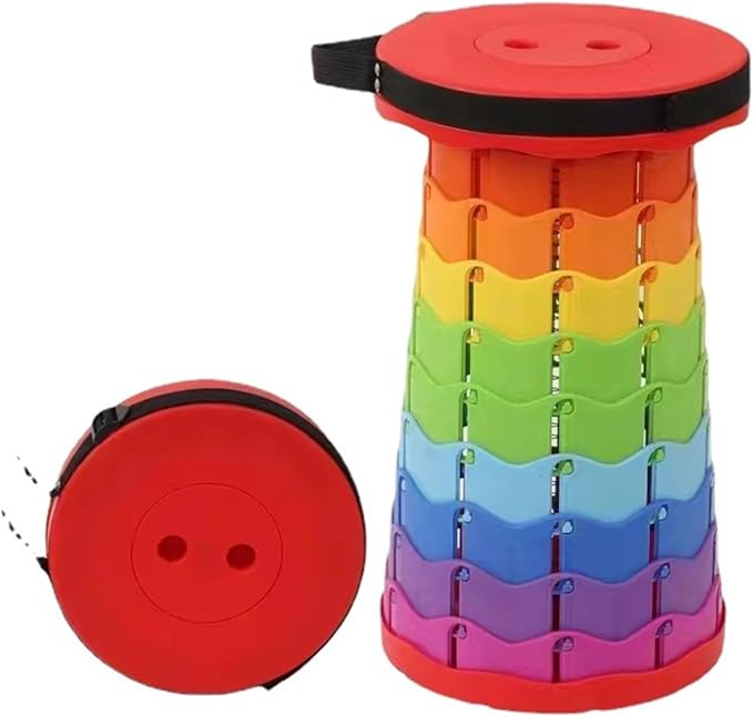 Opvouwbare kruk voor picknick, tuin en onderweg, compact vouwkrukje van polypropyleen, 25 x 7 x 45 cm