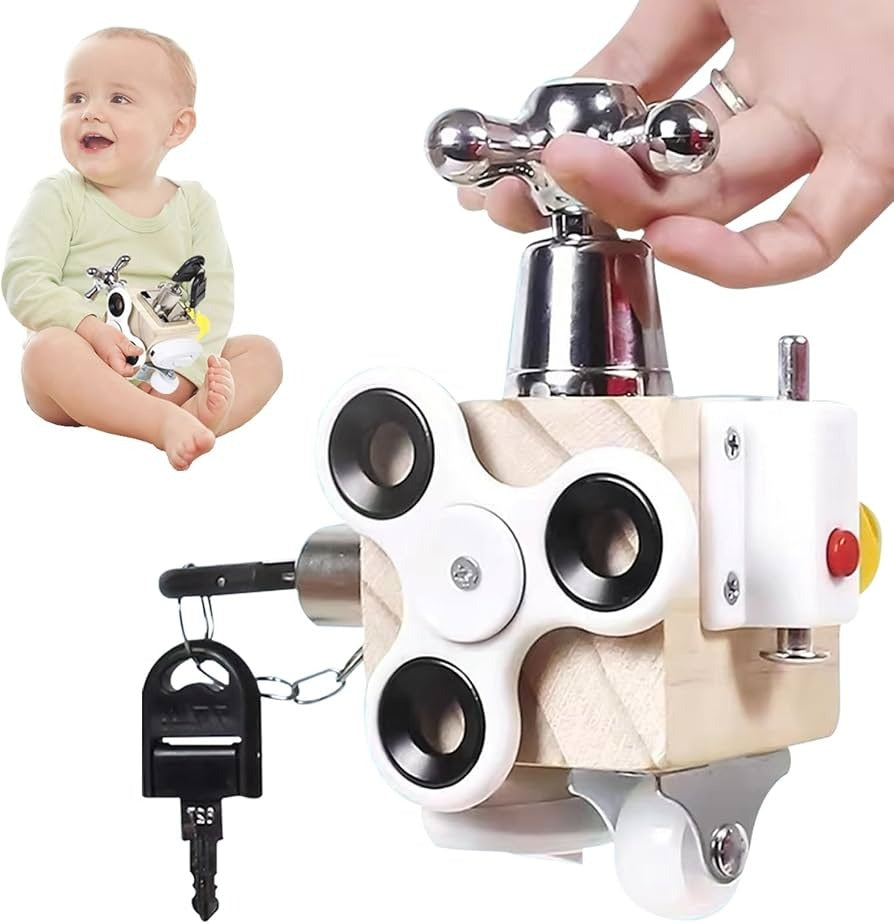 BusyBox Explorer – 7-in-1 Educatief Houten Speelgoed voor Peuters | Versterk Motoriek en Cognitie
