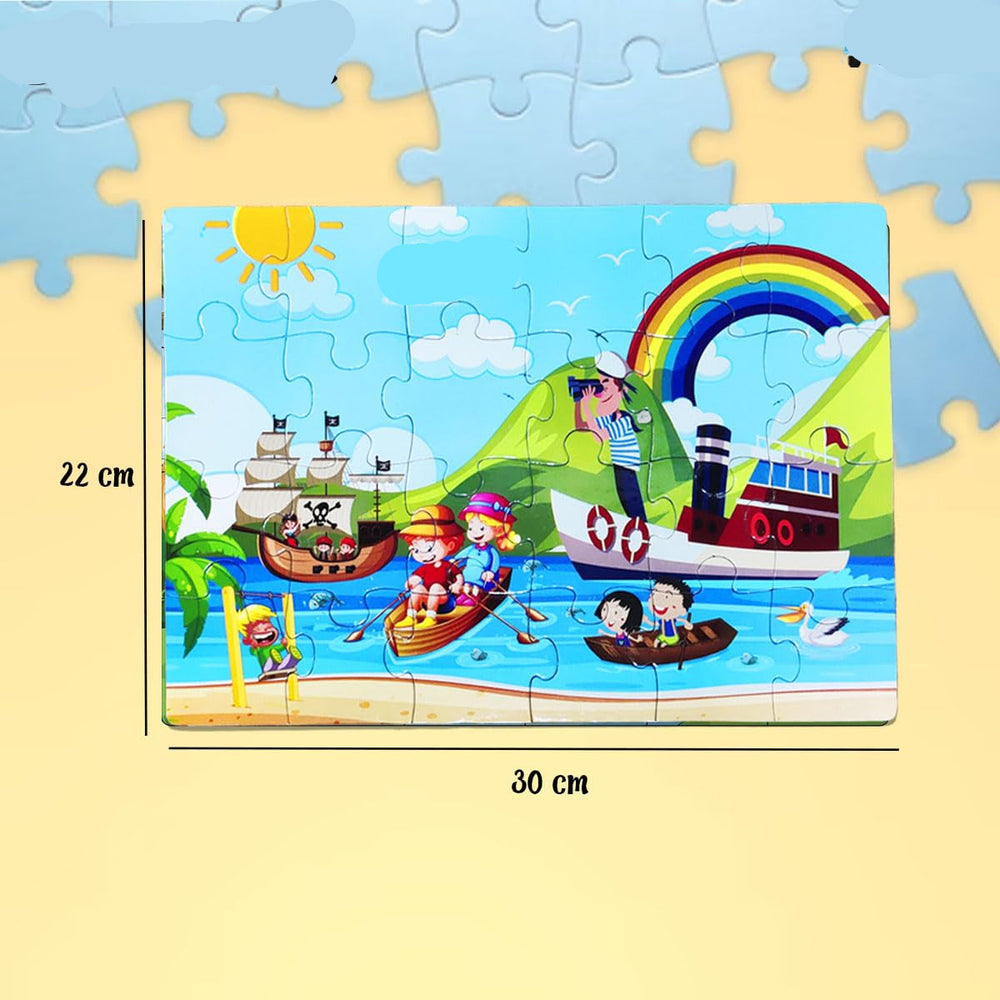 4-in-1 Kinderpuzzel Set – 96 Stukjes Educatieve Dieren & Vervoer Puzzels