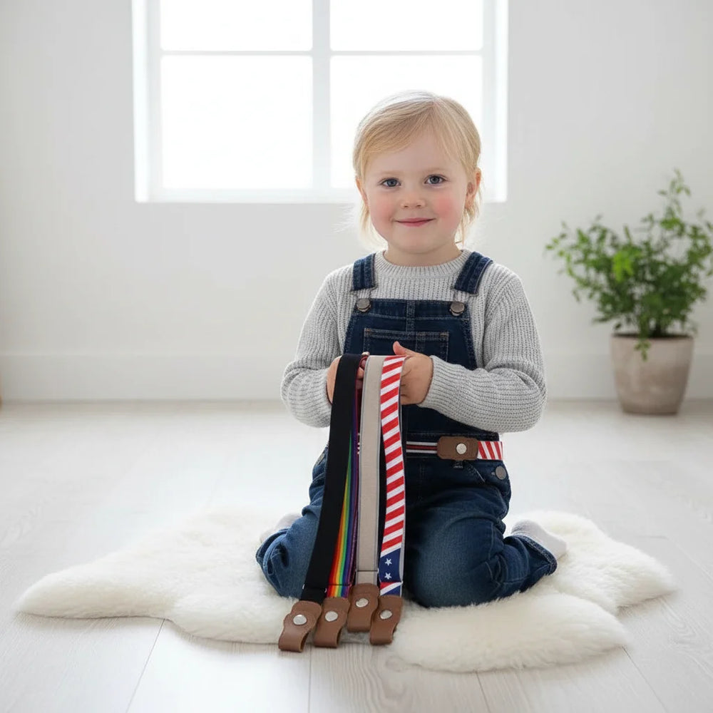Elastische Kinder Riem – Comfortabel, Verstelbaar 40-65 cm – Veilig & Vrolijk voor Jongens & Meisjes (1-12 Jaar)