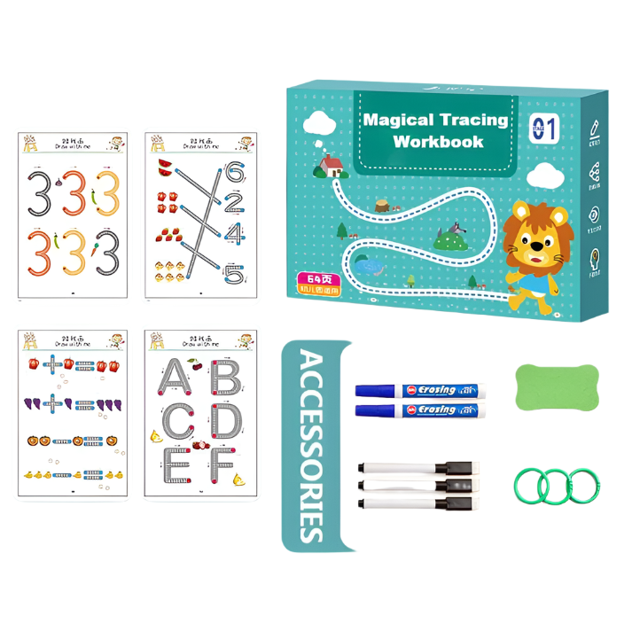 SkillSprout Learning Workbook – Tracing & Rekenspelletjes voor Peuters en Kleuters
