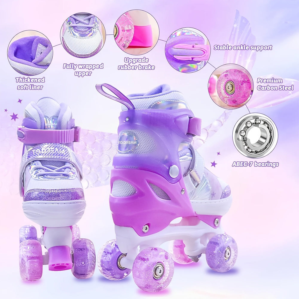 Verstelbare Rolschaatsen voor Kinderen – Glitter Design & Comfortabele Pasvorm