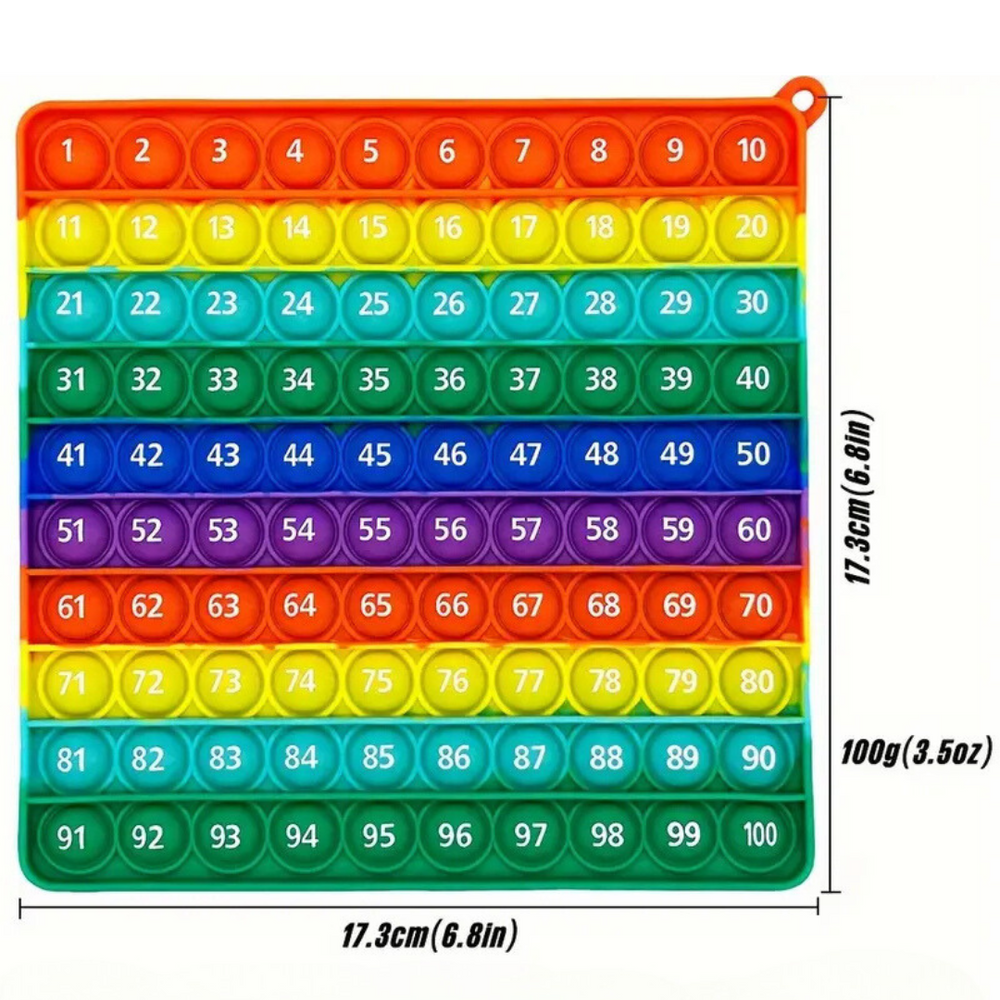 CijferPop 100 – Educatief Regenboog PopSpeelgoed voor Kleuters | Leer Spelenderwijs Tellen & Rekenen