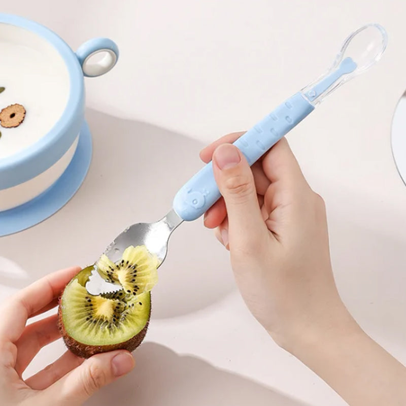 Siliconen Baby Lepel 2-in-1 – Veilig & BPA Vrij