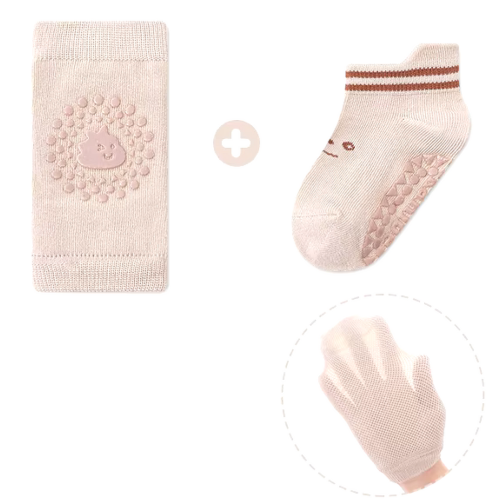 Zachte Baby Kniebeschermers – Set van 3 | Anti-Slip, Ademend & Comfortabel voor Kruipende Baby’s (0-2 Jaar)