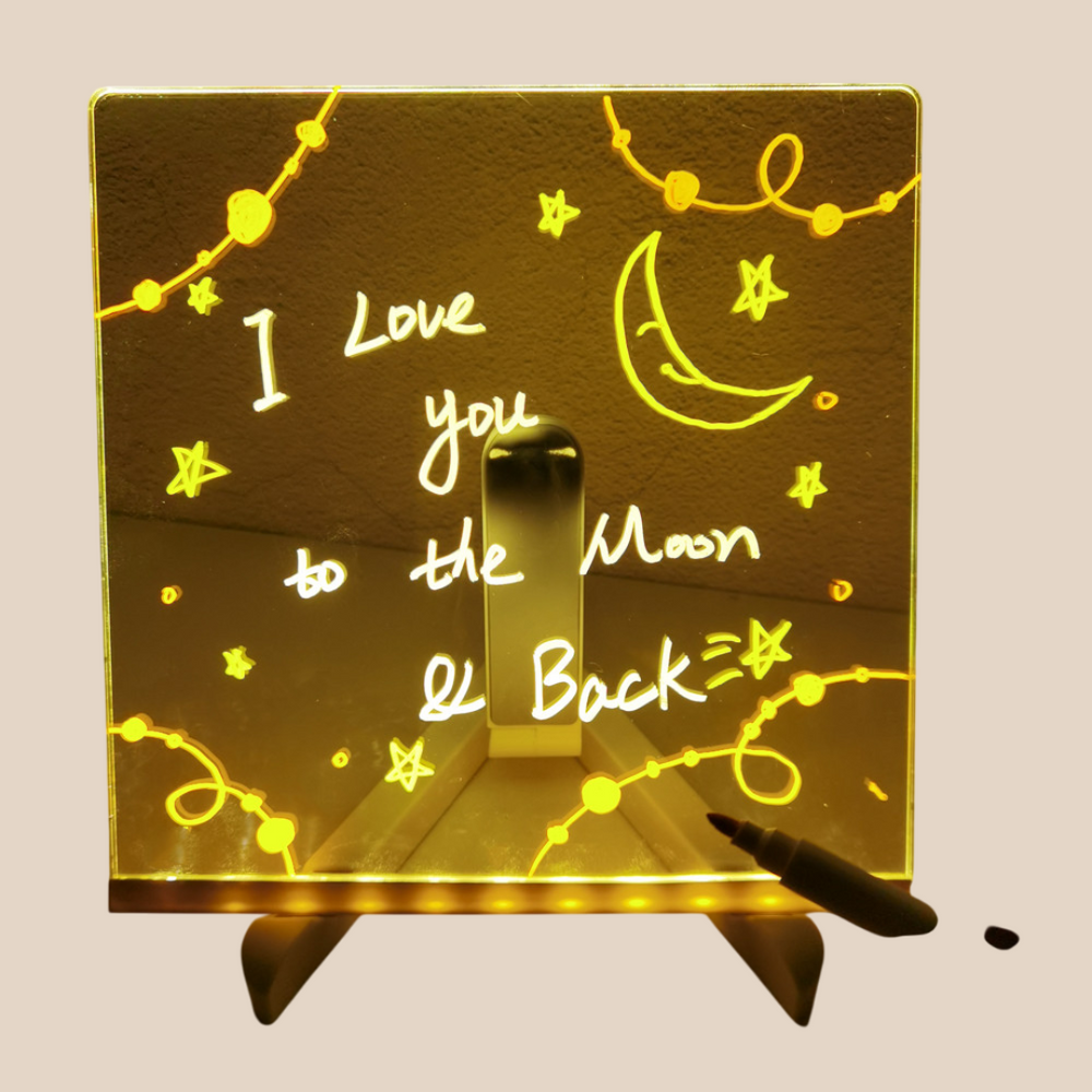 LED Schrijfbord - GlowNote Unisex, Transparant, Acryl, Inclusief Marker