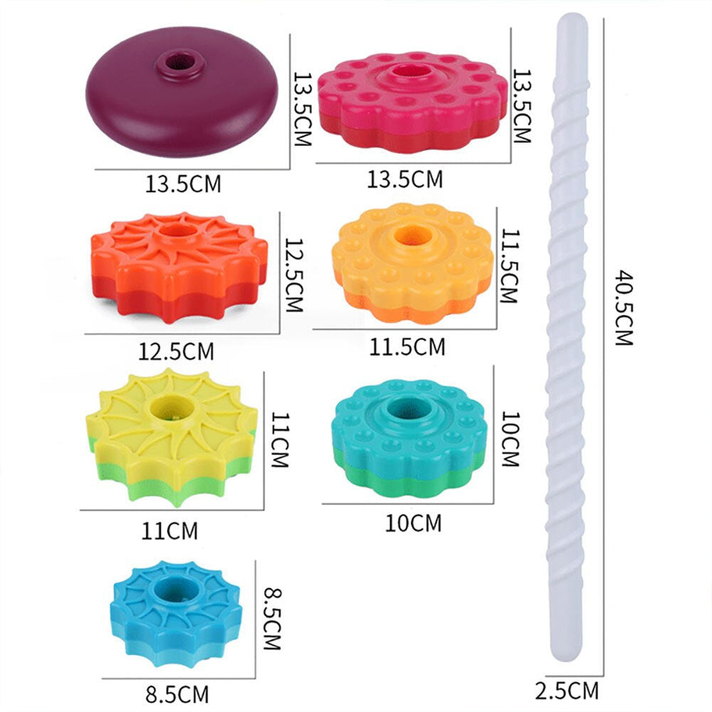 Rotating Tower™ Kleurrijke Stapeltoren – Educatief Speelgoed voor Baby’s & Peuters (1+)