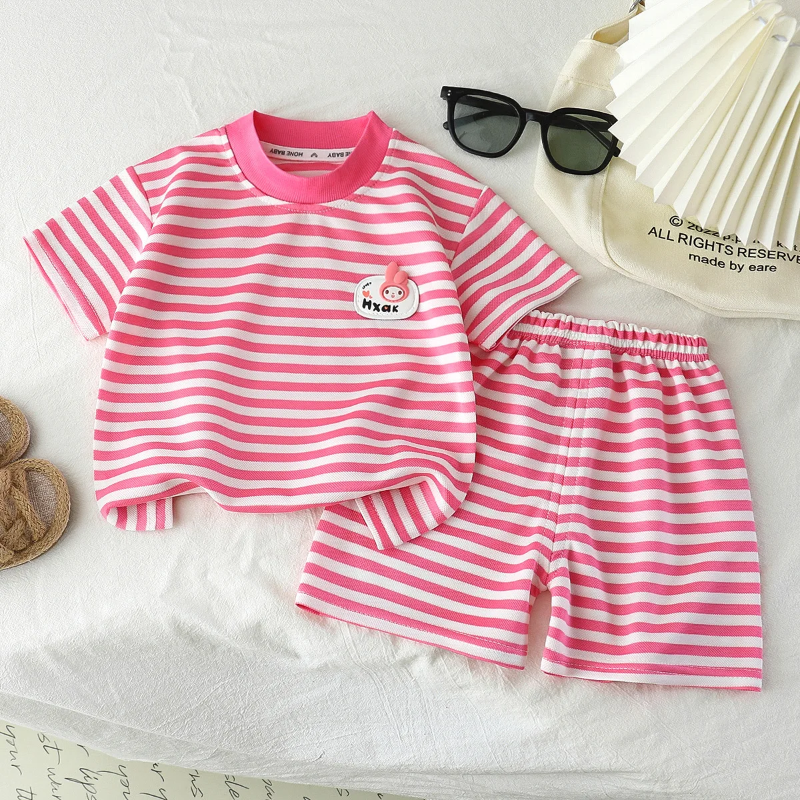 Gestreepte 2-Delige Kinder Outfit – Trendy Set voor Jongens & Meisjes