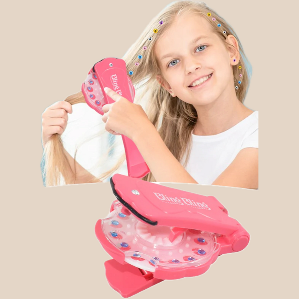 Haarstyling Tool – Bling Bling Meisjes, Roze, Veilig voor alle Haartypes, 4+ Jaar