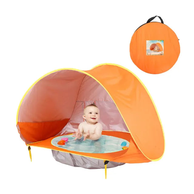 SunShade BabyTent™ - Draagbare Strandtent met Schaduwbad en UV-bescherming voor Baby's