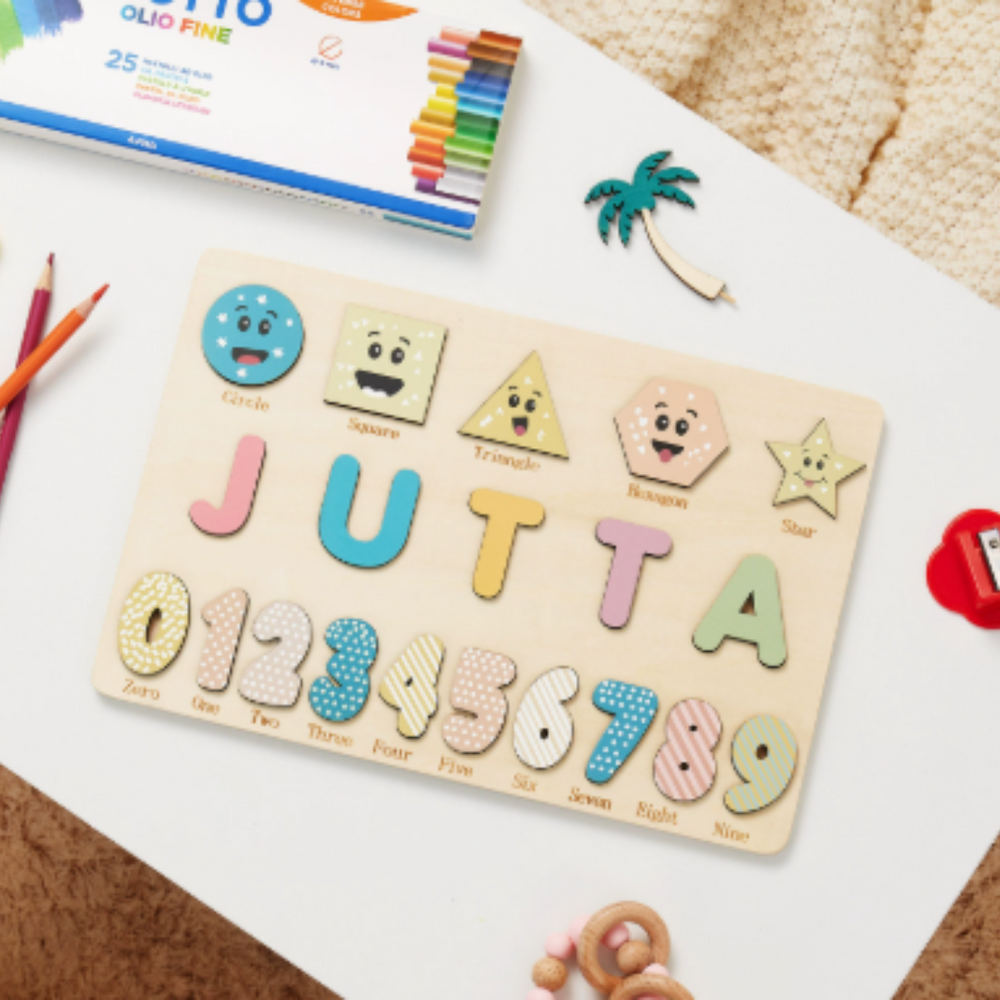 Gepersonaliseerde Houten Naam Puzzel – Educatief Cadeau Kind