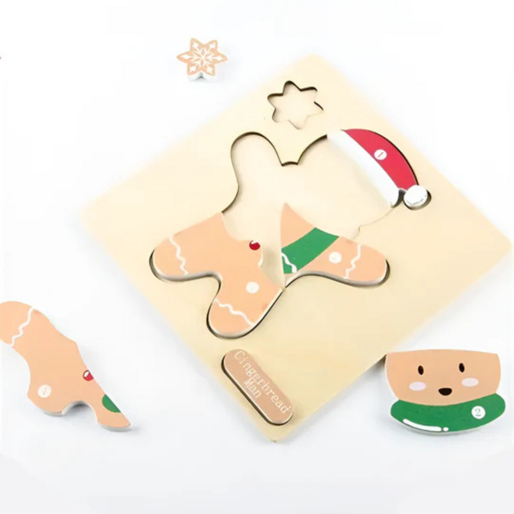 Christmas Puzzle Houten Kerstpuzzels – Educatief Speelgoed voor Peuters & Kleuters