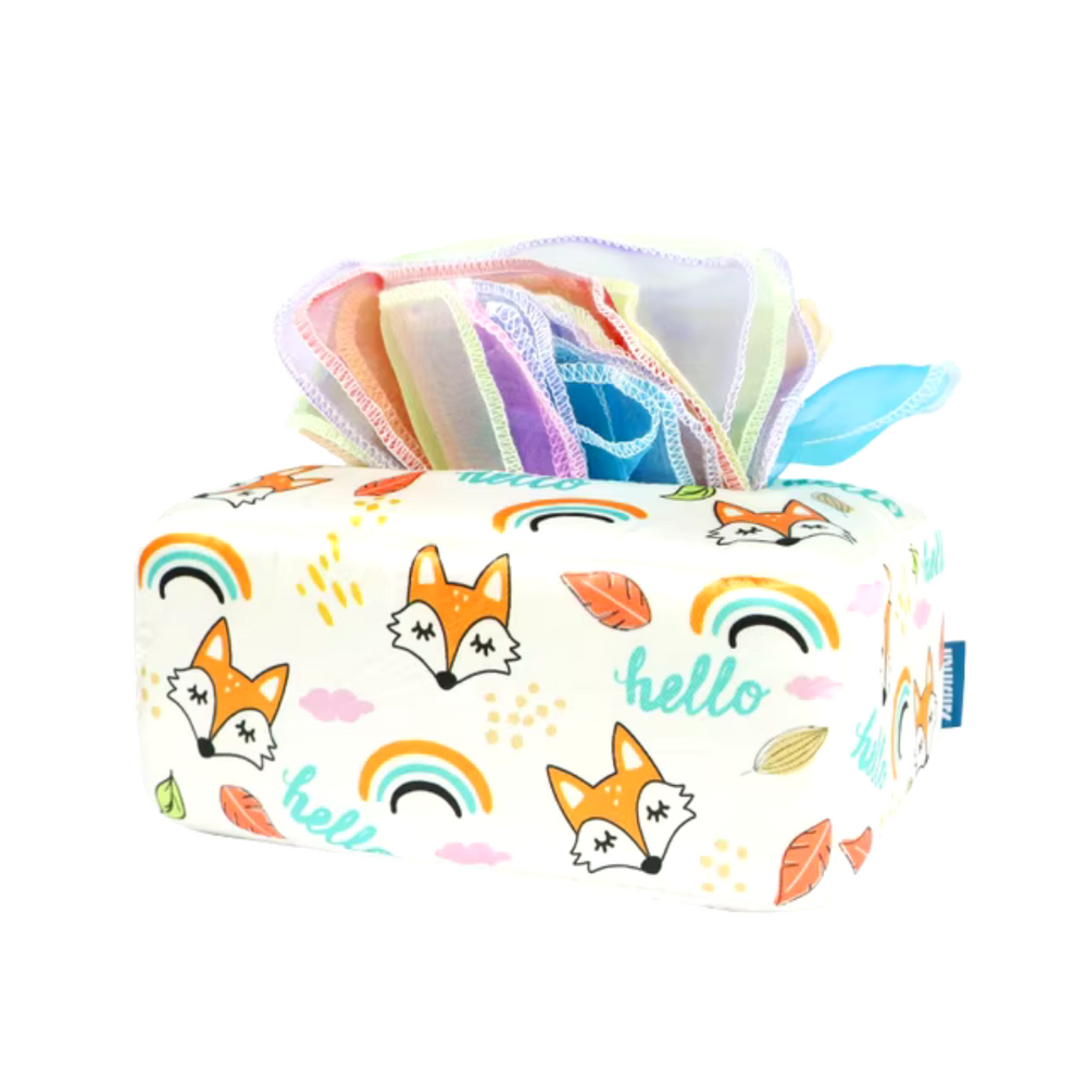 Sensorische Tissuebox voor Baby’s – Montessori Speelgoed 0+ maanden