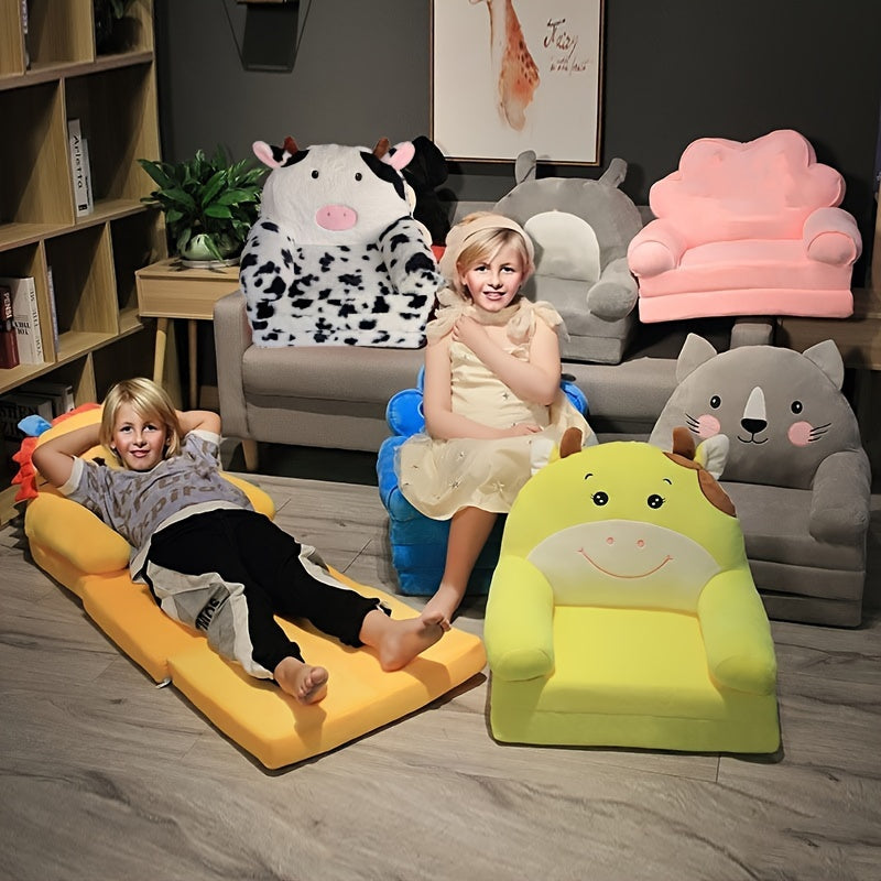 Kindervouwbank Pluche – Wasbare Zitbank 2-8 Jaar Inklapbaar