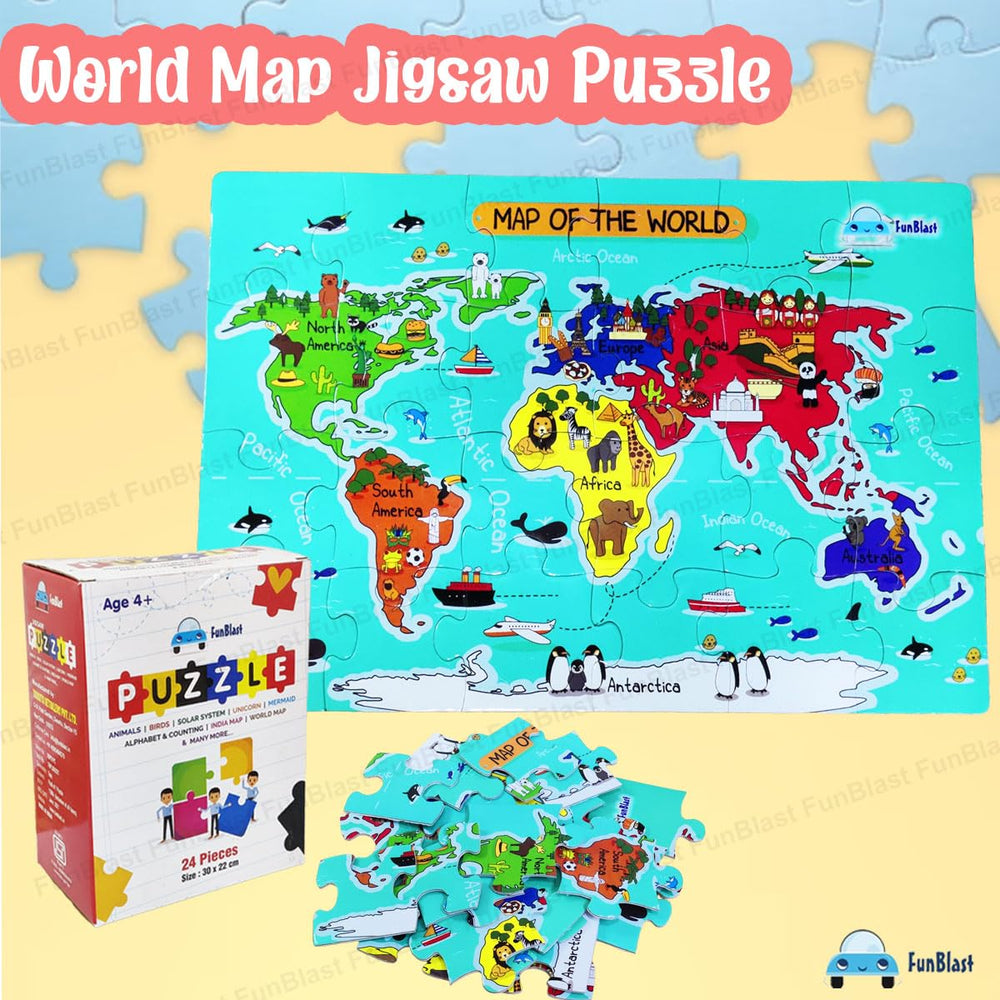 Houten Wereldkaart Puzzel – Educatief Kinder Speelgoed 30 Stuks (3+ Jaar)