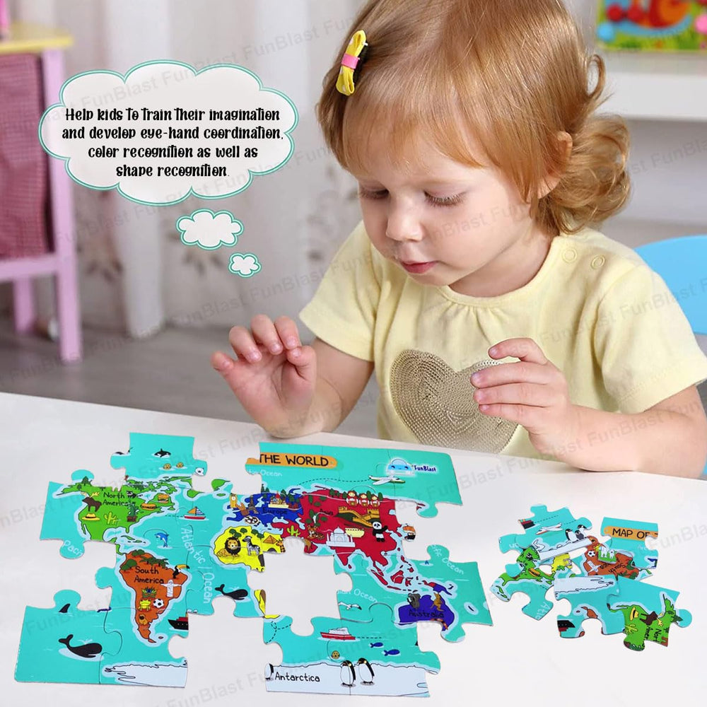 Houten Wereldkaart Puzzel – Educatief Kinder Speelgoed 30 Stuks (3+ Jaar)