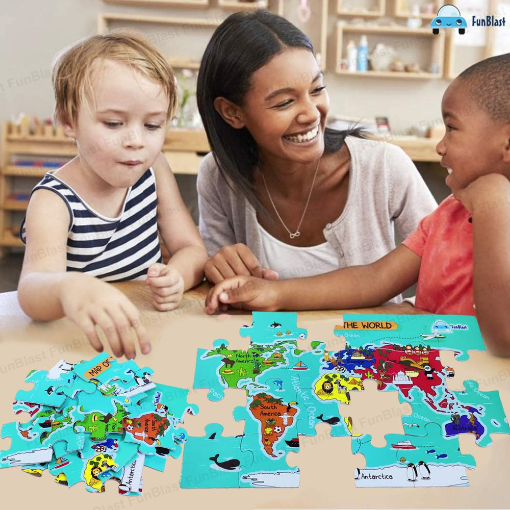 Houten Wereldkaart Puzzel – Educatief Kinder Speelgoed 30 Stuks (3+ Jaar)