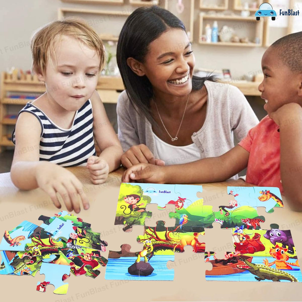 Kinderpuzzel Wilde Dieren – 24 Stuks Educatief Speelgoed 3+