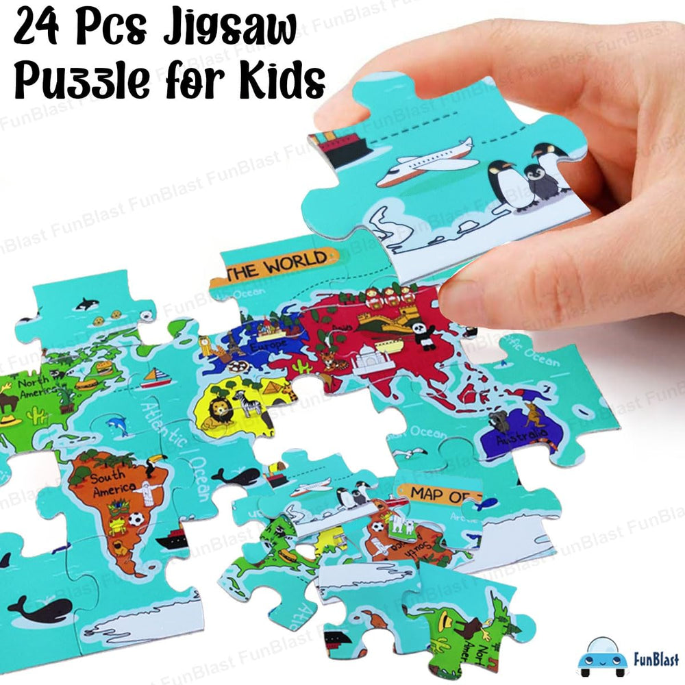 Houten Wereldkaart Puzzel – Educatief Kinder Speelgoed 30 Stuks (3+ Jaar)