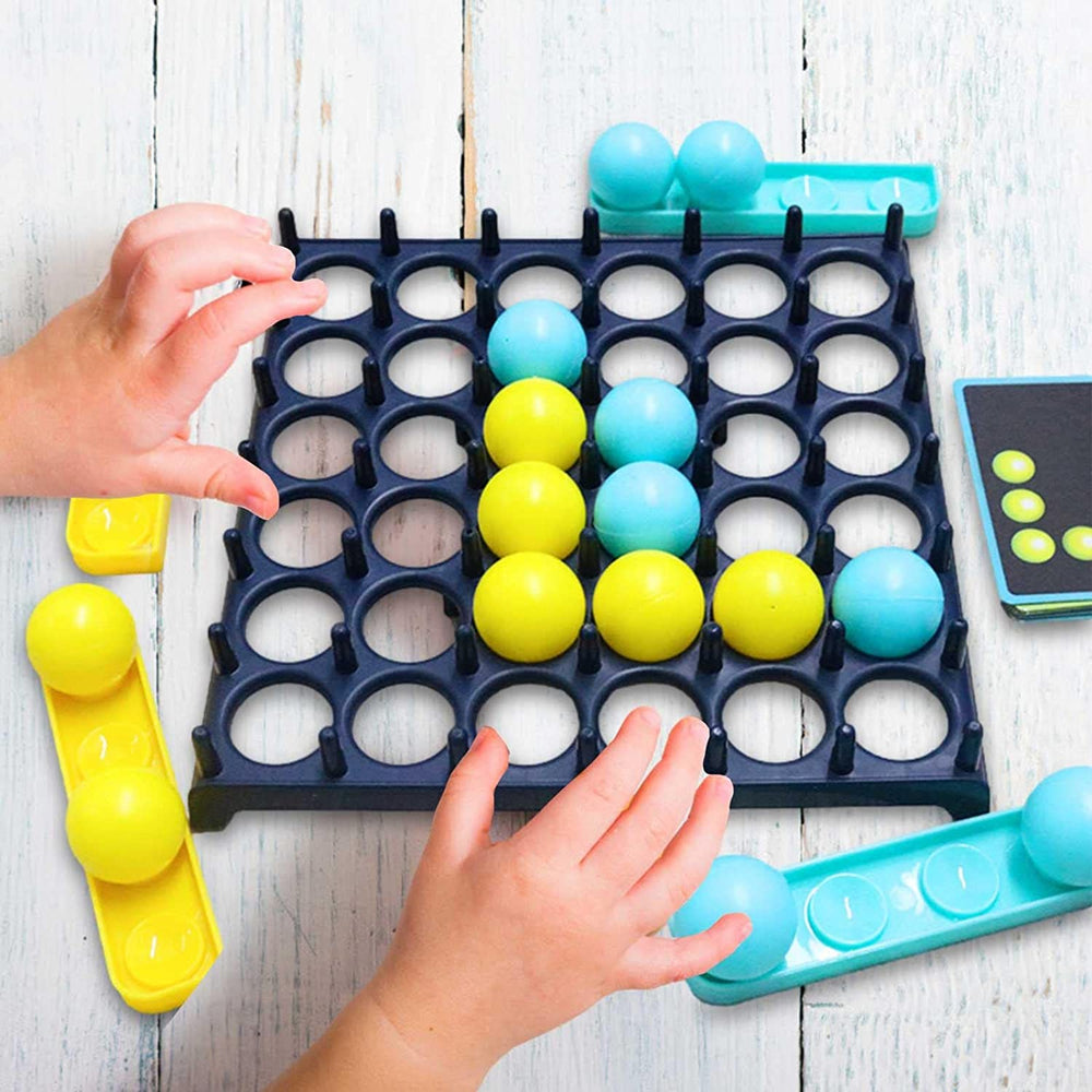 Stuiterbal bordspel met uitdagingskaarten – 16 ballen, 9 kaarten, 1 tot 4 spelers | familiespel