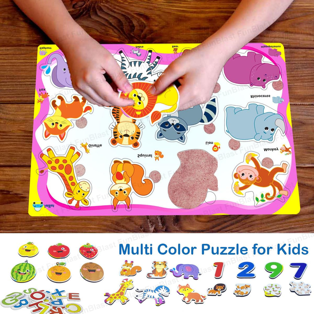 Houten Puzzel Set Kind – Educatieve Puzzels (6-in-1, 3+)