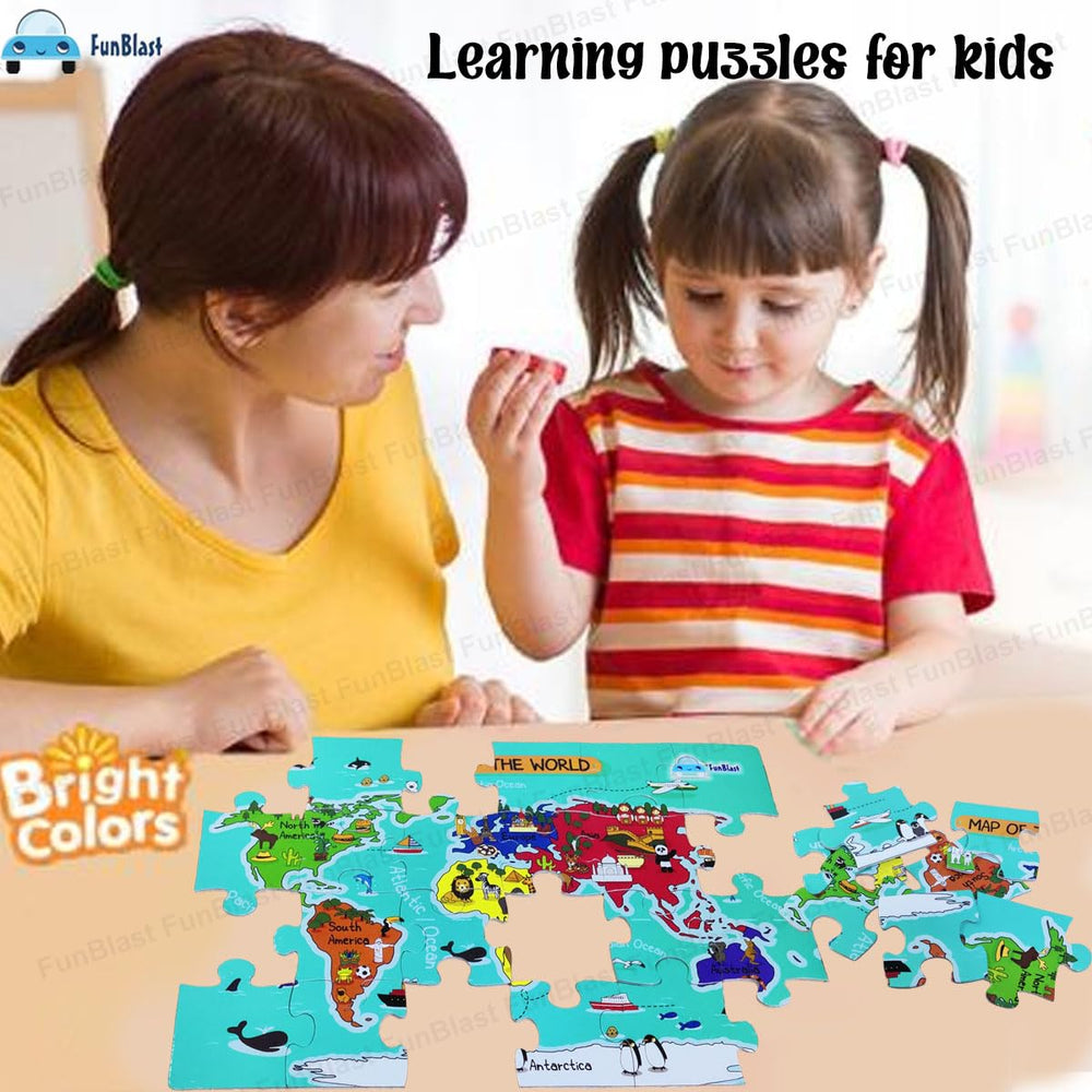 Houten Wereldkaart Puzzel – Educatief Kinder Speelgoed 30 Stuks (3+ Jaar)