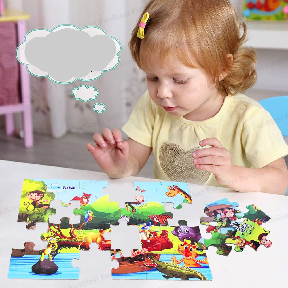 Kinderpuzzel Wilde Dieren – 24 Stuks Educatief Speelgoed 3+