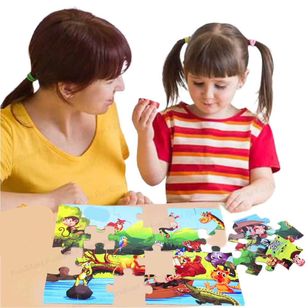 Kinderpuzzel Wilde Dieren – 24 Stuks Educatief Speelgoed 3+