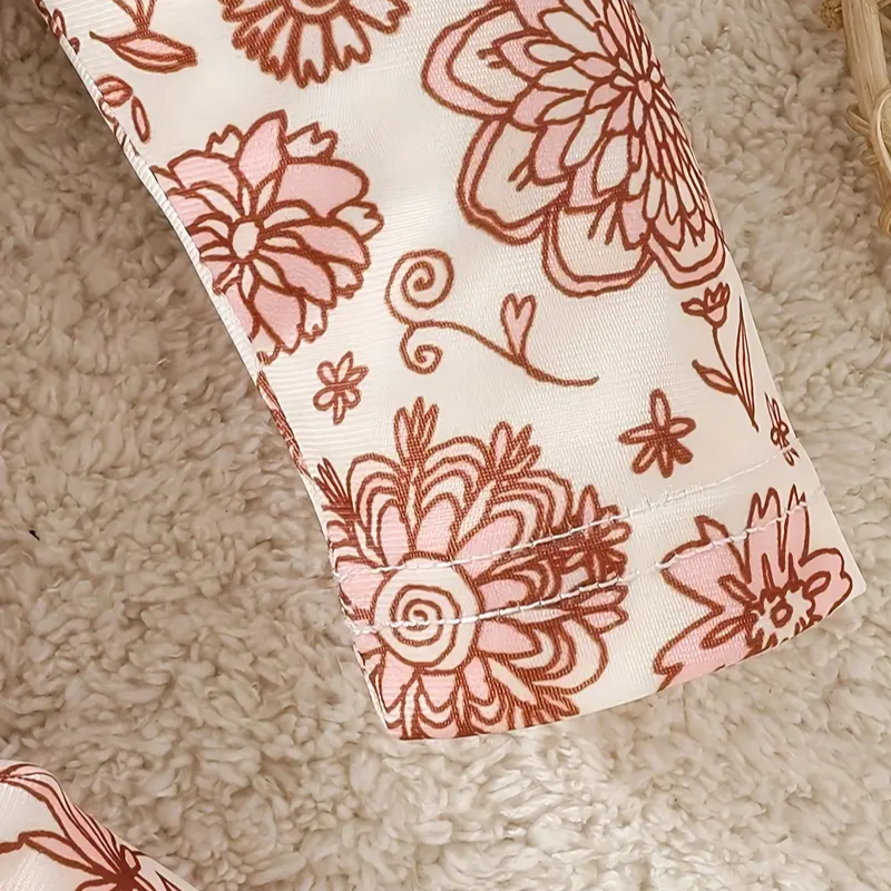 OceanBloom Peuterbadpak – Bloemenpatroon en Ruches voor Stijlvolle Stranddagen